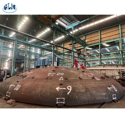 4200 মিমি ব্যাসার্ধের টরিস্ফেরিকাল ডিশ হেড হট প্রেসিং এবং ওয়েল্ডিং সংযোগ সহ চাপের পাত্রে