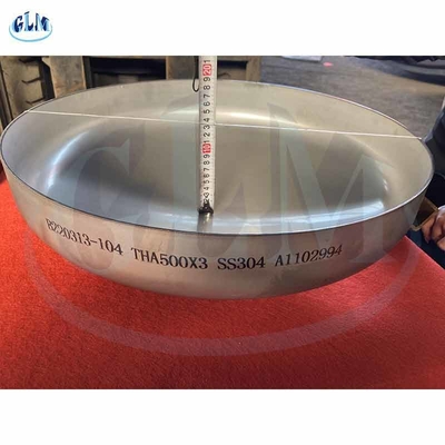 SS304 THA টরিস্ফেরিকাল হেড ডিশ শেষ 500mm ব্যাসার্ধ 3mm বেধ