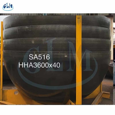 কার্বন ইস্পাত হেমি ট্যাঙ্ক শেষ SA516 HHA 3600mm ব্যাসার্ধ 40mm
