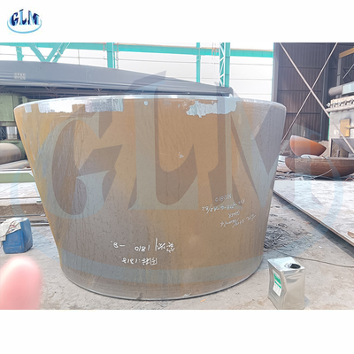 SA516 Gr70 তল আইডি 3300MM কনিকাল ট্যাঙ্ক হেডস বেধ 74mm